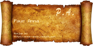 Paur Anna névjegykártya